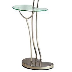 Modern Nickel Torchiere Floor Lamp/ Table