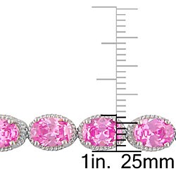 Silver Pink Cubic Zirconia Tennis Bracelet