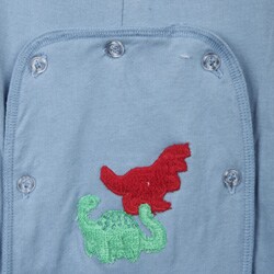 Aegean Infant Boy's Blue Dinosaurs Long Johns Sleeper