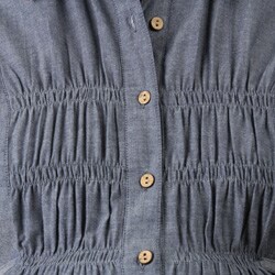 Oh! Mamma Women's Maternity Smocked Chambray Top