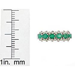 Dyach 14k White Gold Emerald and 1/6ct TDW Diamond Ring (I-J, I1-I2)