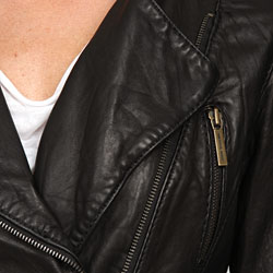 MICHAEL Michael Kors Asymetrical Zip Leather Motorcycle Jacket