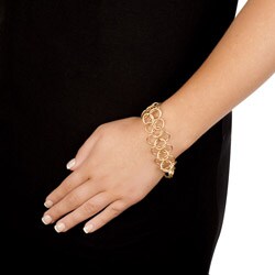 14k Gold Overlay Corona Circle Bracelet (50.8 mm)