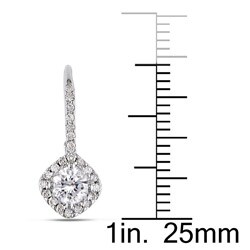 Miadora Silver Created Sapphire and 1/4ct TDW Diamond Earrings (H-I, I3)