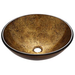 Geyser Golden Marble Glass Vessel Bathroom Sink and Faucet