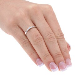 10k White Gold Blue Diamond Accent Promise Ring