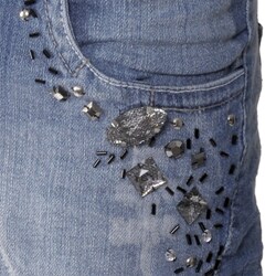 XOXO Junior's Embellished Denim Mini Skirt