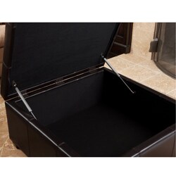 Richmond Espresso Bonded Leather Storage Ottoman