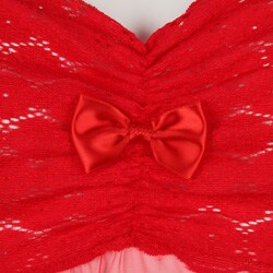 Illusion Women's Red Sheer Stretch Lace Babydoll
