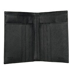 Prada Saffiano Black Leather Bi-Fold Vertical Wallet - 12999433 ...  