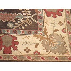 Indo Hand-tufted Mahal Brown Wool Rug (8'9 x 11'9)