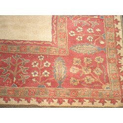 Indo Hand-tufted Tibetan Beige Wool Rug (7'9 x 9'9)