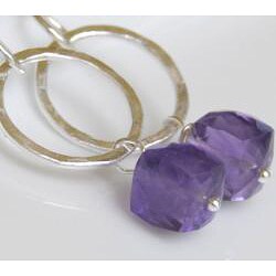 Sterling and Fine Silver Amethyst Earrings
