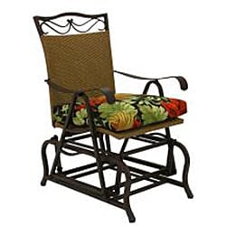 Valencia Resin Wicker/ Steel Frame Single Glider Chair