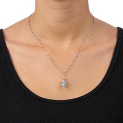 Charming Life Sterling Silver Blue Crystal Necklace