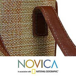 Leather and Cotton 'Petite Cinnamon' Handbag (Guatemala)