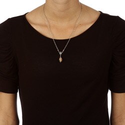 Charming Life Sterling Silver Rose Flower Art Glass Necklace