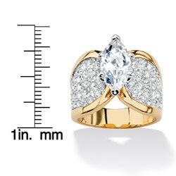 Ultimate CZ 14k Gold Overlay Cubic Zirconia Pave Ring