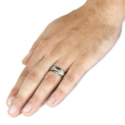 Men's Tungsten Carbide Laurel Inlay Ring