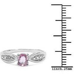 Sterling Silver Pink Sapphire and White Topaz Ring