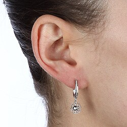 Sterling Silver 1/3ct TDW Black Diamond Hoop Earrings
