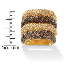 Lillith Star Gold over Silver Brown and Yellow Cubic Zirconia Ring