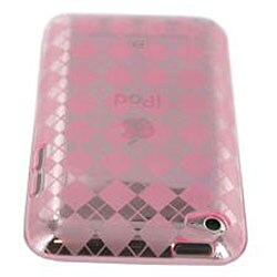 rooCase Pink Plaid Crystal Skin Case for Apple iPod Touch 4th Generation
