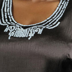 Kaelyn Max Women's Plus Size Sequined Scoop Neck Top