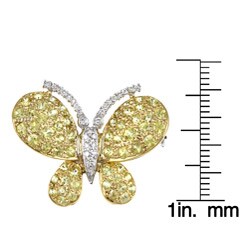 14k Gold Yellow Sapphire and 1/5ct TDW Diamond Necklace (H-I, SI1)
