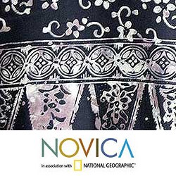 'Black Bouquet' Batik Sarong (Indonesia)