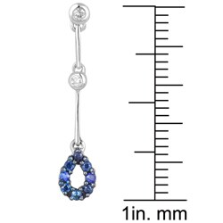 10k White Gold Sapphire and 1/10ct TDW Diamond Earrings (I-J, I2)