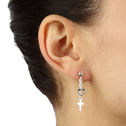 Sterling Essentials Sterling Silver Stud and Dangle Earrings Set