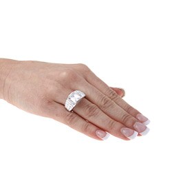 Sterling Essentials Sterling Silver Cubic Zirconia Link Ring
