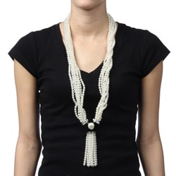 Kenneth Jay Lane Faux Pearl Seven strand Long Necklace