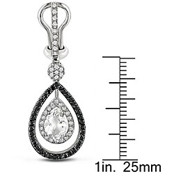 14k Gold Topaz 1ct TDW Black and White Diamond Earrings (G-H, SI1-SI2)