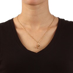 Caribe Gold  14k over Sterling  Silver 'Faith Hope Charity' Necklace