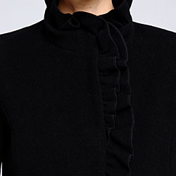 DKNY Women's Ruffle Front Wool-blend Coat