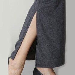 Tabeez Women's Fold-over Waist Stretch Maxi Skirt