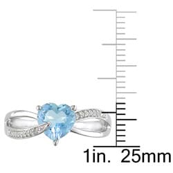 Sterling Silver Sky Blue Topaz and Diamond Accent Heart Ring
