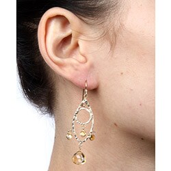 Zoe B 14k Gold over Sterling Silver Citrine Chandelier Earrings