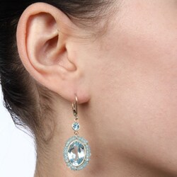 Zoe B 14k Gold Blue Topaz and Apatite Dangle Earrings