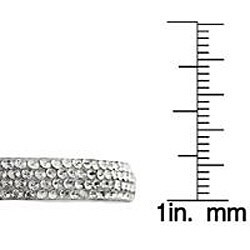 Sterling Silver White Crystal Bangle Bracelet