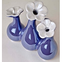 Porcelain Pearl Periwinkle Flower Vase