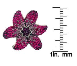 Sterling Silver Shades of Purple Flower Crystal Ring