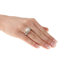 14k Gold and Sterling Silver 1/8ct TDW Diamond Heart Ring (H-I, I1-I2)  (Size 7)