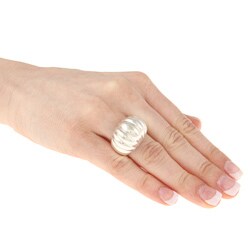Platifina Sterling Silver Retro Domed Ring