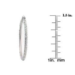 Sterling Silver White Crystal Hoop Earrings
