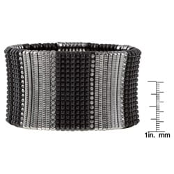 Celeste Gunmetal Crystal Stretch Cuff Bracelet  