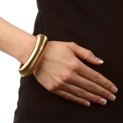 Celeste 18k Gold Overlay Domed Omega Stretch Bracelet