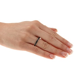 Stainless Steel Black Cubic Zirconia Eternity Ring
